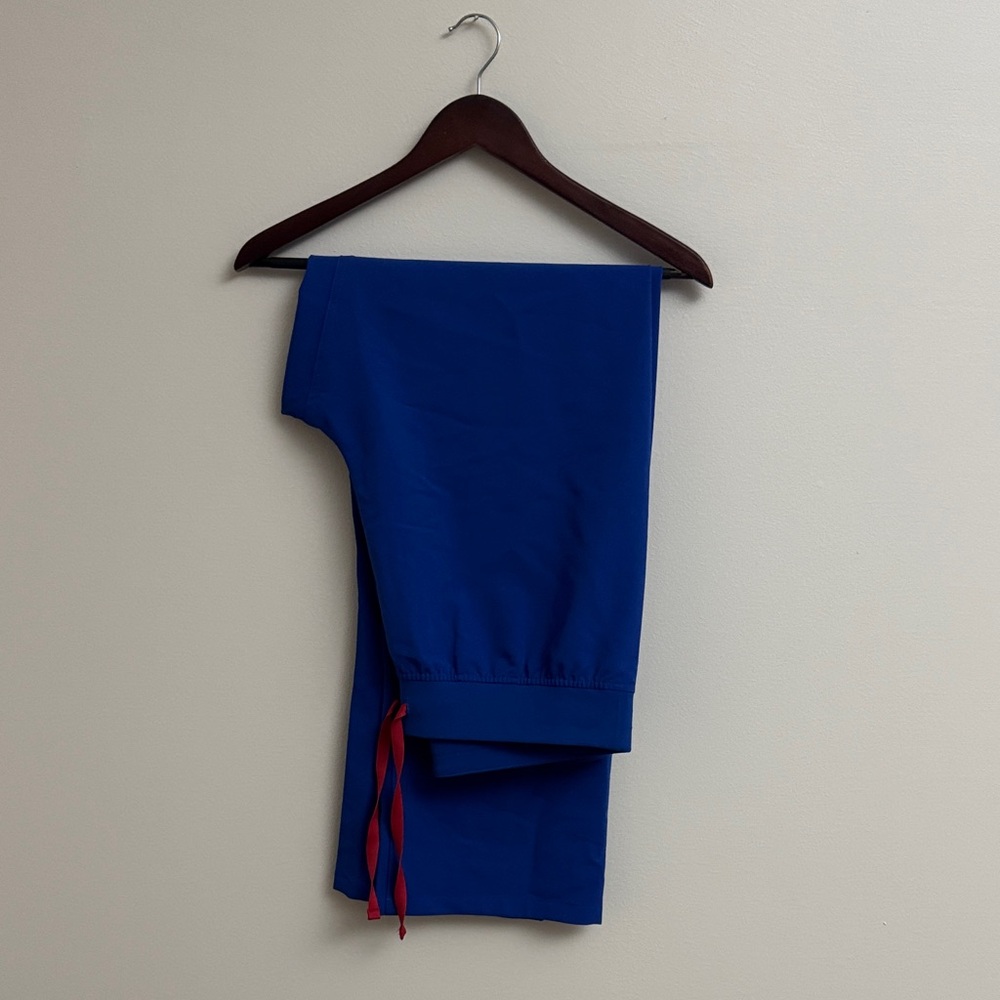 FIGS Blue Scrub Pants with Red Drawstring XLT